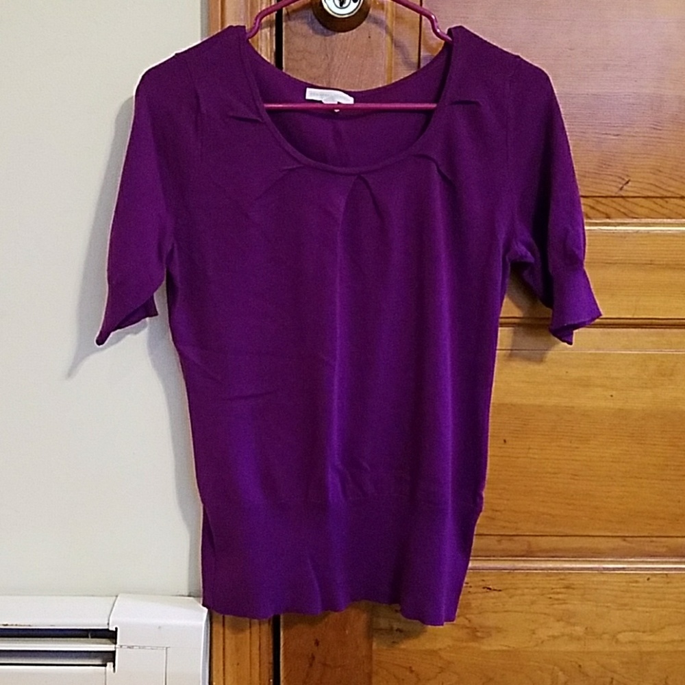New York & Company purple short sleeve sweater
